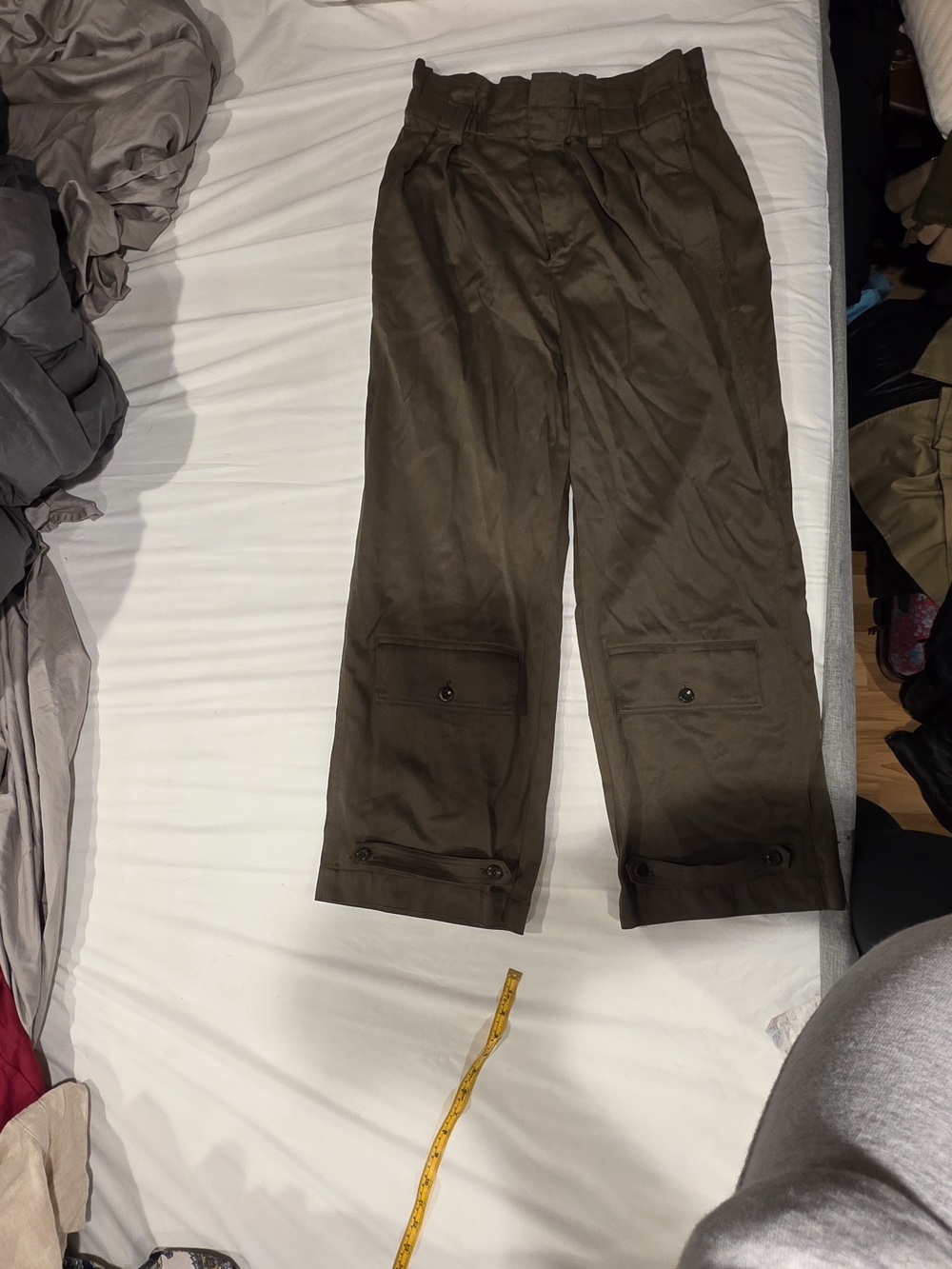 Banana Republic Olive Green Wide Leg Utility Trousers